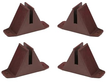 ibasenice 4 piezas Base para Vallas de Jardín de Plástico Resistente Soporte Estable para Cercados Pequeños Accesorios para Verjas de Jardín y Terrazas de Color Marrón Fácil Instalación y