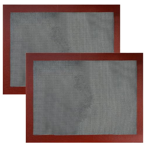 2 tappetini da forno in silicone per pane, 30 x 40 cm, rettangolare, per teglia, rivestimento antiaderente senza BPA, riutilizzabili, in silicone, per pane