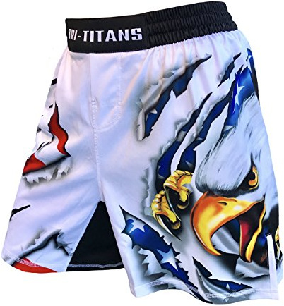 TRI-TITANS USA Ultimate Eagle Fight Shorts Youths & Mens - MMA Shorts - Jiu Jitsu - Youth Fight Shorts - Boxing - BJJ Shorts - UFC Shorts Adult M