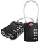 ZHEGE Luggage Locks TSA Approved, Suitcase Padlocks, White Code Padlock with Open Alert Indicator, 5.5in Flexible Cable Travel Lock, 4 Digit Combination Padlock for Gym Locker (Black, 2 Pack)