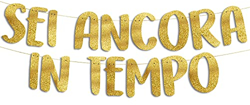 Sei Ancora in Tempo - Gadget divertenti per addio al celibato o addio al nubilato - Decorazioni per Feste - Striscione Oro
