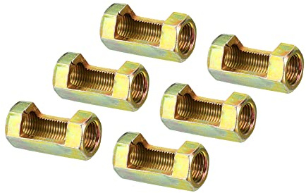 PATIKIL 1/8IP (1/8-27) Hex Coupling Nut, 6 Pack Female Thread Connector 30mm Hexagonal Sleeve Nut Rod Bar Stud Tube Joint Hardware for Lamp Repair DIY