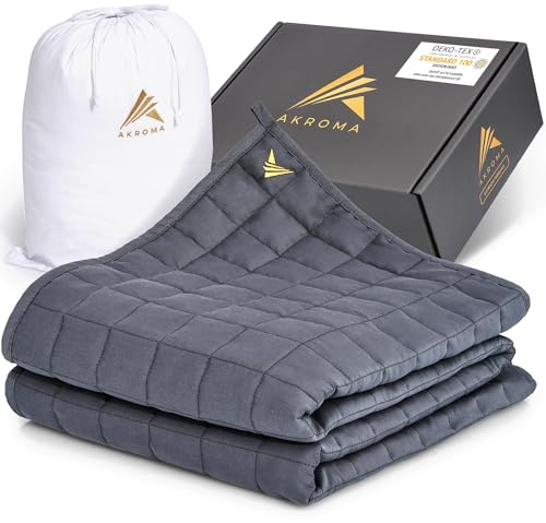 Akroma Premium Gewichtsdecke 155x220cm 6KG – Anti Stress Therapiedecke - Schwere Bettdecke zum Besser schlafen – Entspannungsdecke gegen Schlafstörung - 100% Baumwolle (OekoTex) - Weighted Blanket