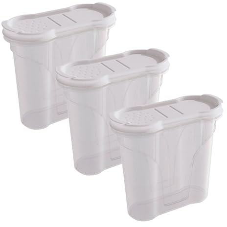 Novaliv Salzstreuer 3er SET Salz Vorratsdose zum Streuen 300 ml Maße (LxBxH): 11 x 5 x 11 cm Dosen für Gewürze mit Deckel Salz und Pfefferstreuer Paprika Gewürz Streuer Klein Streuer Gewürze Fein