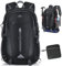 RAINSMORE Wanderrucksack Herren Damen 40L Wasserdichter Rucksack Leichter Faltbarer Reiserucksack Groß Trekkingrucksack Sportrucksack mit Reflexstreifen Für Campingplätze Radfahren Bergsteigen Reisen