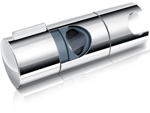 AiQInu Handbrause Halterung Universal, Duschbrause halterung Verstellbarer Durchmesser 19.5-27 mm Duschkopfhalterung, 90° Drehbar Duschkopf Halter, ABS Verchromte Halterung für Duschkopf