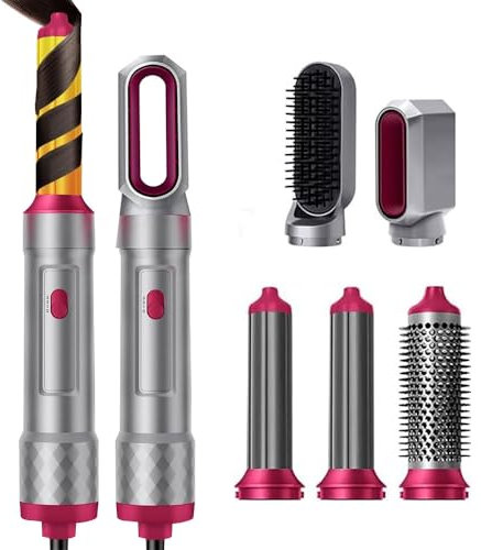Vmxlso 5 in 1 Hairstyler, Airstyler mit Rotierende Warmluftbürste, Rundbürstenföhn, Ionen Haartrockner, Lockenbürste Warmluft, Airflow Lockenstab Automatisch, Glättbürste, Haarstyling Geräte