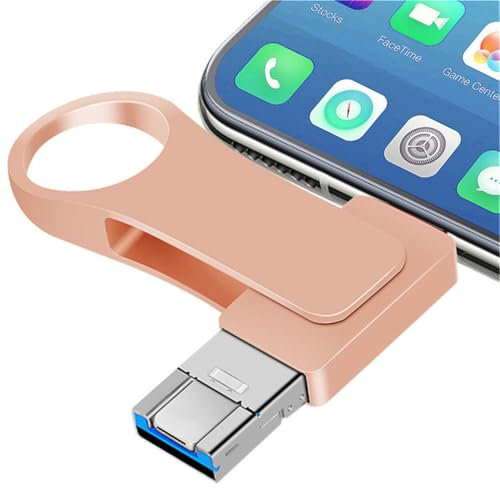 Lyshery USB Stick 512GB Speicherstick 4 IN 1 USB 3.0 Flash Laufwerk Photostick Externer Speicher USB C Stick für Handy/Laptop/PC/OTG Android Daten Kopierten Mit EIN-klick