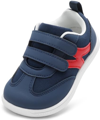 STQ KIDS Scarpe Barefoot Bambini Suola Zero Drop Punta Larga Ginnastica Bambina Bambino Antiscivolo per Primi Passi Asilo/Scuola/Gioco Blu Navy 22 EU/T6