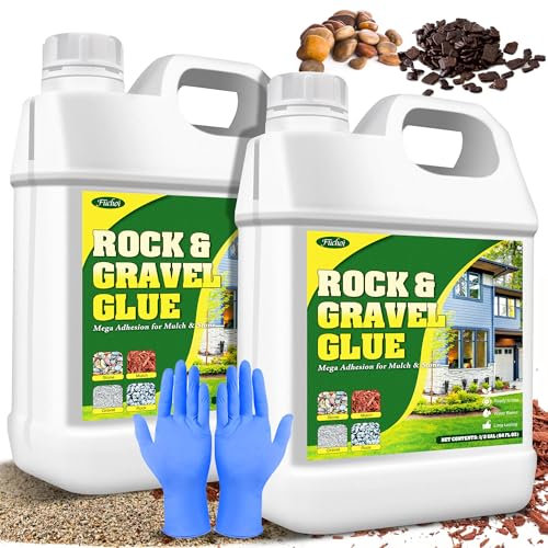 Legante per Ghiaia da Esterno - 4L Colla per Sassi per Bordo Giardino, Cortili e Vialetti, Non tossico Pronto all'Uso - Stabilizzatore Ghiaia Pacciamatura Corteccia, Ciottoli, Pietre