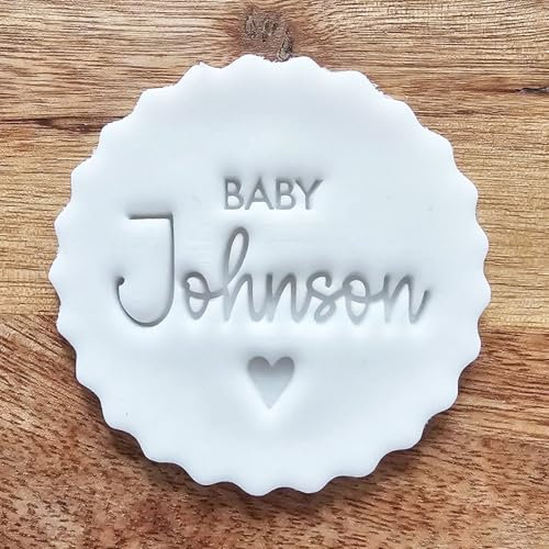Luck and Luck Personalised Baby Embosser with Name | Icing Cookie Stamp | Christening