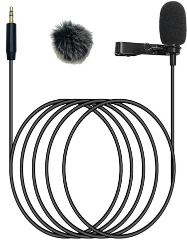NewTH Lavalier-Ansteckmikrofon, Kondensator-Mikrofon, Kondensator, kabelgebunden, Lav-Mikrofon (gerader 3,5-mm-TRS-Stecker für DJI und Rode)