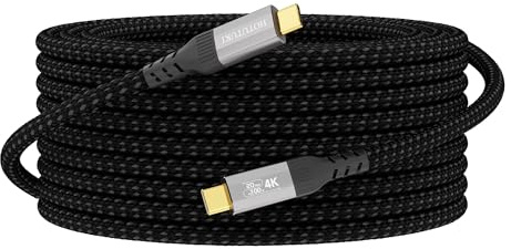 HOTUTUKI Cable USB C a USB C 5M Carga Rápida, USB 3.2 Gen2 20Gbps 100W, Transmisión 4K@120Hz/8K@30Hz, Cable Tipo C a Tipo C Compatible con Android Auto, Thunderbolt 4/3