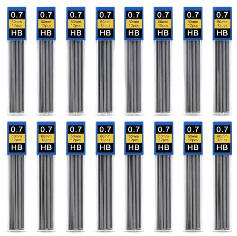 Durdiiy 192 Mines Crayon Auto 0.7mm HB 16 Boîtes Mine Criterium