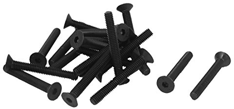 sourcing map 20 Stück M4 x 30mm Senkkopfschrauben Flachkopfschrauben Senkkopfschrauben mit Innensechskant Senkschrauben Schwarz