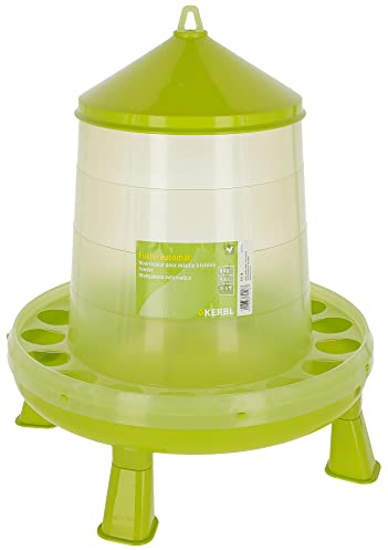 Kerbl Futterautomat mit Stand-Füßen, für Geflügel (Küken/Hühner/Enten), lebensmittelecht, Grün (8 kg)