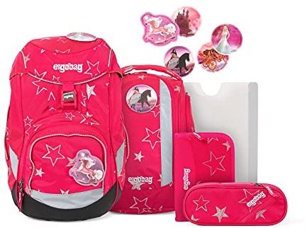 ergobag Pack Set - ergonomischer Schulrucksack, Set 6-teilig - CinBärella - Pink, einheitsgröße, ERG-SET-003-9B1
