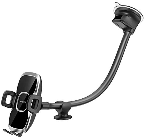 APPS2Car Windscreen Phone Holder - Flexible Goose-neck Arm, 13 - Compatible with 4-6.8 Phones - Suction Base Dashboard Holder for Van/Truck