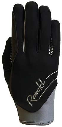 Roeckl Sports Reithandschuh June, Ladies Winter Handschuh, Schwarz/Grau 7