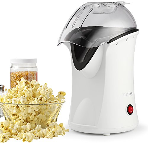 Macchina per Popcorn, 1200W Retro Macchina Popcorn Compatta ad aria calda senza grassi,include Misurino e Coperchio Rimovibile,Bianco
