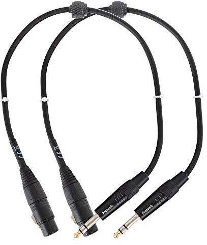 Pronomic JSXF-0.5 Audiokabel Patchkabel 2er Set - symmetrische Adapterkabel - XLR female auf 6,3mm Stereo-Klinke - Länge 0,5 m - für Mischpult, PA und Effektgeräte - schwarz