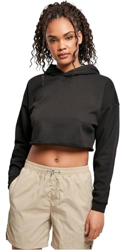 Urban Classics Ladies Oversized Cropped Hoody Sweatshirt Capuche, Noir, XXL Femme