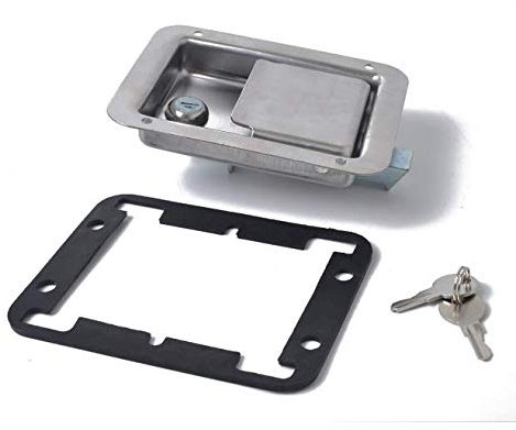 Riloer Caja de Herramientas del Remolque Pestillo de la Manija de la Paleta de RV con 2 Llaves, Pestillo de la Manija de la Paleta, Pestillo de la Cerradura de la Puerta de Almacenamiento Cerradura