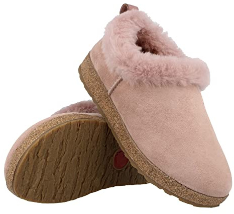 HAFLINGER Lammfellclog Iceland Filzpantoffel Hausschuh Rosenholz, Gr 38