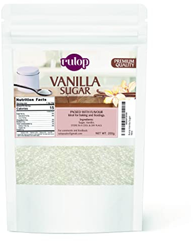 Rulop Premium Vanilla Sugar 200g, for Baking, Home Cooking, Coffee, Cocktails, Cakes & Dessert Making (200gm)