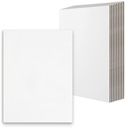 Golden State Art, 10 Pack 9x12 One-side White Corrugated Cardboard Sheets, Flat Cardboard Inserts Layer Pads for Mailing, Packaging or Art Crafts photo backing (1/8 Thick)