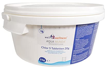 Aqua Munda Wasserpflege Premium Pool Chlortabletten 20g schnelllöslich 3kg