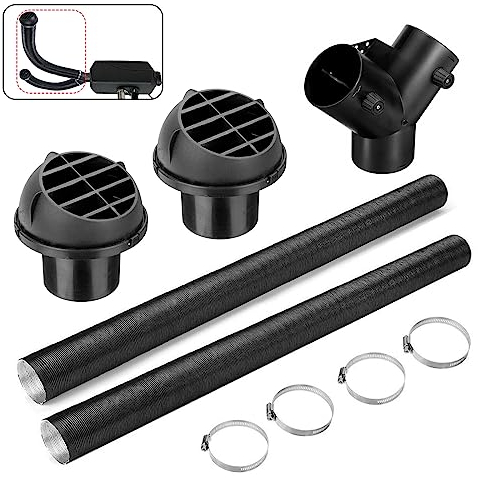 Standheizung Zubehör, 75mm Entlüftungsschlauch Auto Heizung Rohrleitung Warmluftauslass Abgasschlauch Clips für Dieselheizung, mit Y-Abzweigrohr, Schlauchklemmen