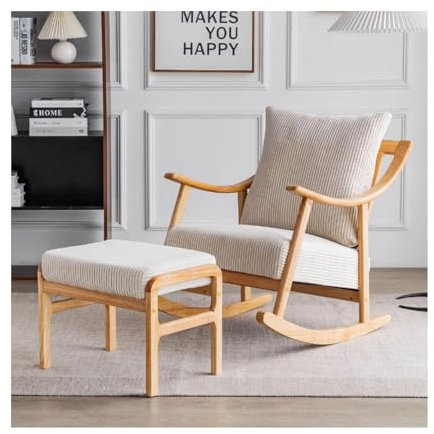 HSHTTKL Neu Moderner Schaukelstuhl mit Armlehne, robuster Liegestuhl, Gleitstuhl für Kinderzimmer, Stoff-Stillstuhl, gepolstert Sofa-Sitzsack