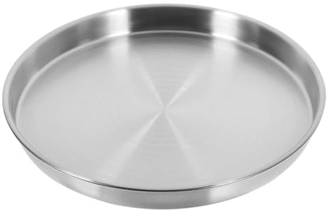 Alipis Stainless Steel Plate 22cm Silver Round Serving Plate