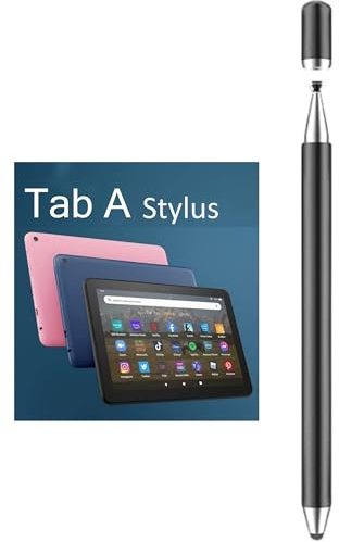 2-in-1 Stylus Pen for Samsung Galaxy Tab A11/A11+/A9+/A9/A8/A8 Plus/A7/A7 Lite, Stylus for iPad Pro/iPhone/Fire HD/Surface Tables All Touch Devices (Black)
