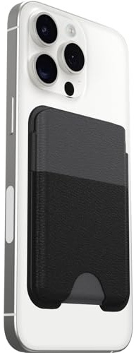 OtterBox Symmetry Cactus Leather MagSafe Wallet, Portafolio Suave al Tacto con 2-3 Ranuras para Tarjetas de crédito, Fuerte fijación MagSafe, Compatible con iPhone, Negro