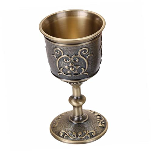 PRETYZOOM Copa de Retro Mini Copa de Metal Cáliz de Vino para Fiesta Diseño Simple para Bares y Set de 2 Piezas