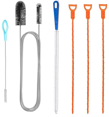 6 Piezas Cable Desatascador Tuberias, Desatascador Tuberias Profesional de Desagües para Inodoro, Alcantarillado, Cocina, Ducha, Bañera, Baño
