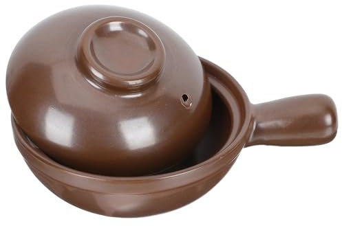 UBOHUZ Casseruola Pentola Zuppa Casseruola Coperchio di Cottura in Ceramica Stufato Pentola Ciotola di Terracotta Cuociriso Porcellana Calda Manico Piccolo for La Casa per Brasare, Stufare