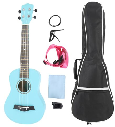 24Inch Ukulele Starter Kit med Digital Tuner Tone Byte Clamp Strap Nylon String Picks 4 String Ukulele för Nybörjare