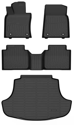 AZYT Floor Mats & Cargo Liner for Lexus ES(ES350/ES300h) 2019-2024 & 2025 Lexus ES Hybrid, All Weather Automotive TPE Floor Liners Set Anti-Slip Waterproof Accessories (Car Mats+Trunk Mat) Black