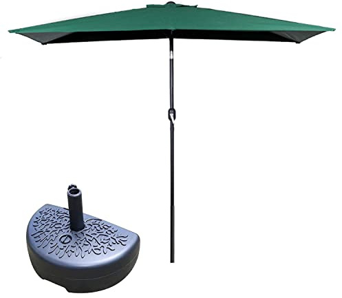 Ombrellone da balcone rettangolare da 2 m/2,5 m, per piccoli spazi, robusto ombrello da giardino di mezza dimensione per contro una parete, veranda, finestra, sistema a manovella