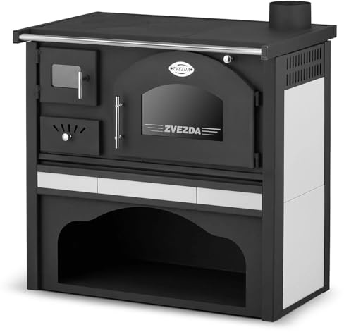 BImSchV2 - Estufa de leña con horno y placa de cocción ZVEZDA, modelo Classic GFS Ceramic 5,9 kW