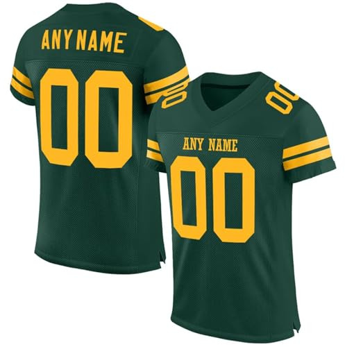 Personalisiert American Football Trikot Herren Sporthemden, Personalisiertes T-shirt, S-7XL grün