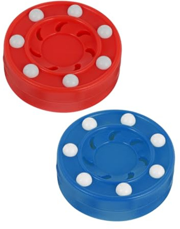 Parliky Lot de 2 Set de Palets d'Entraînement de Hockey sur roulettes pour Sol Dur Plastiques Solide Bleu et Rouge pour Entraînement Professionnel Intérieur et Extérieur