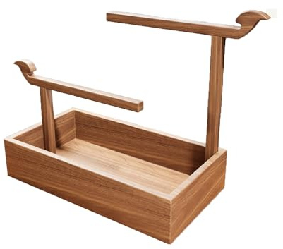 SQOYEI Ny Kinesisk Stil Trä Pastatork Med Förvaringsutrymme, Robust Stabil Pastaställ Stor Kapacitet Pasta Torktumlare(Light brown)