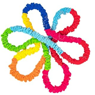 ICDKOYK Equipo de juego para niños con banda elástica de vellón que promueve el movimiento multicolor, tubo elástico látex y tela multicolor, integraciones infantiles, accesorio ejercicio, 4m