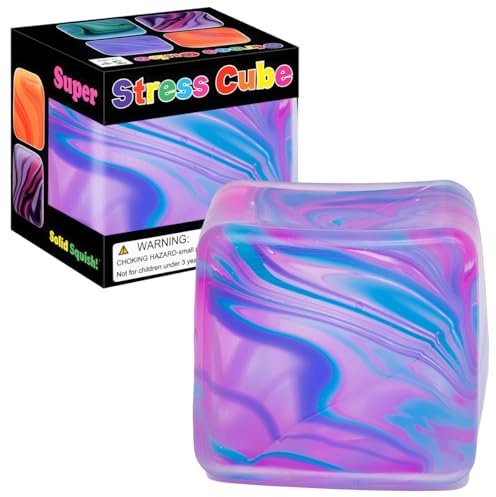 Cubo Viola Antistress, Giocattolo Sensoriale da Schiacciare per Adulti e Bambini, Cubo Morbido Riusabile a Lenta Riascesa per Ansia, ADHD, Ufficio (1PC)
