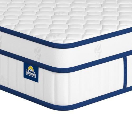 Brinlawb Matelas 140x190 cm Hybride, 21 cm d'Épaisseur, 7 Zones à Ressorts Ensachés, Réversible Double Fermeté (Souple & Ferme), Housse respirante, Faible Transfert de Mouvements pour Sommeil Paisible