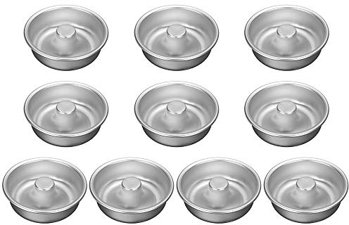 Kslong 10 stampi singoli per ciambelle, robusta lega di alluminio anodizzato, antiaderente, stampo per ciambelle fai da te, strumenti da forno per cuocere muffin, cupcake